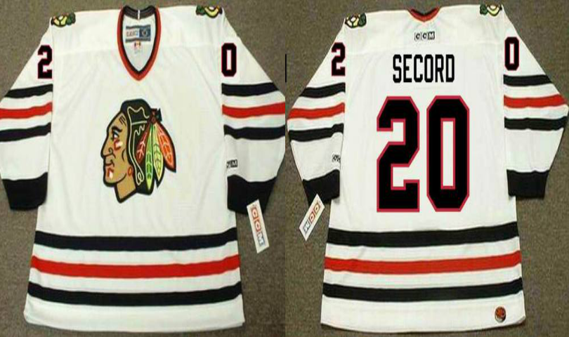 2019 Men Chicago Blackhawks #20 Secord white CCM NHL jerseys->chicago blackhawks->NHL Jersey